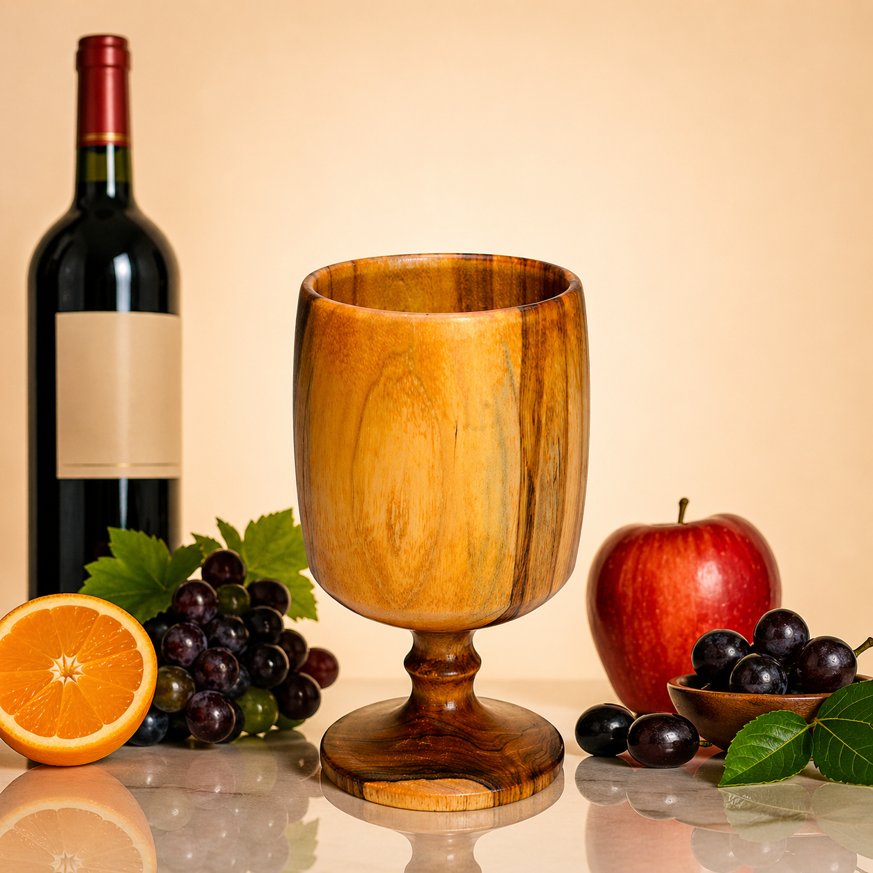 Wooden Wine Glass Set – 350 ml (Set of 2)