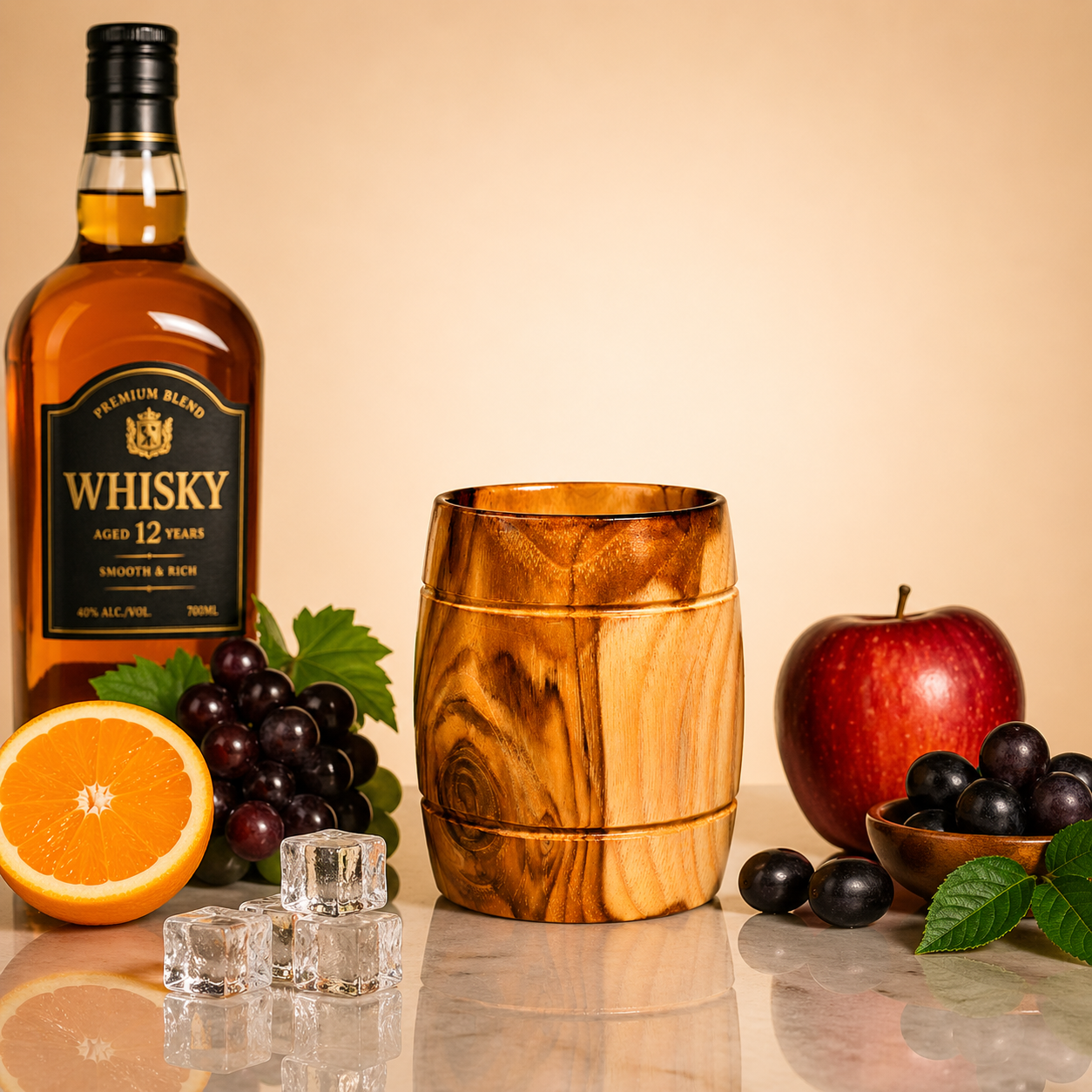Wooden Glass Set – 250 ml (Set of 6)