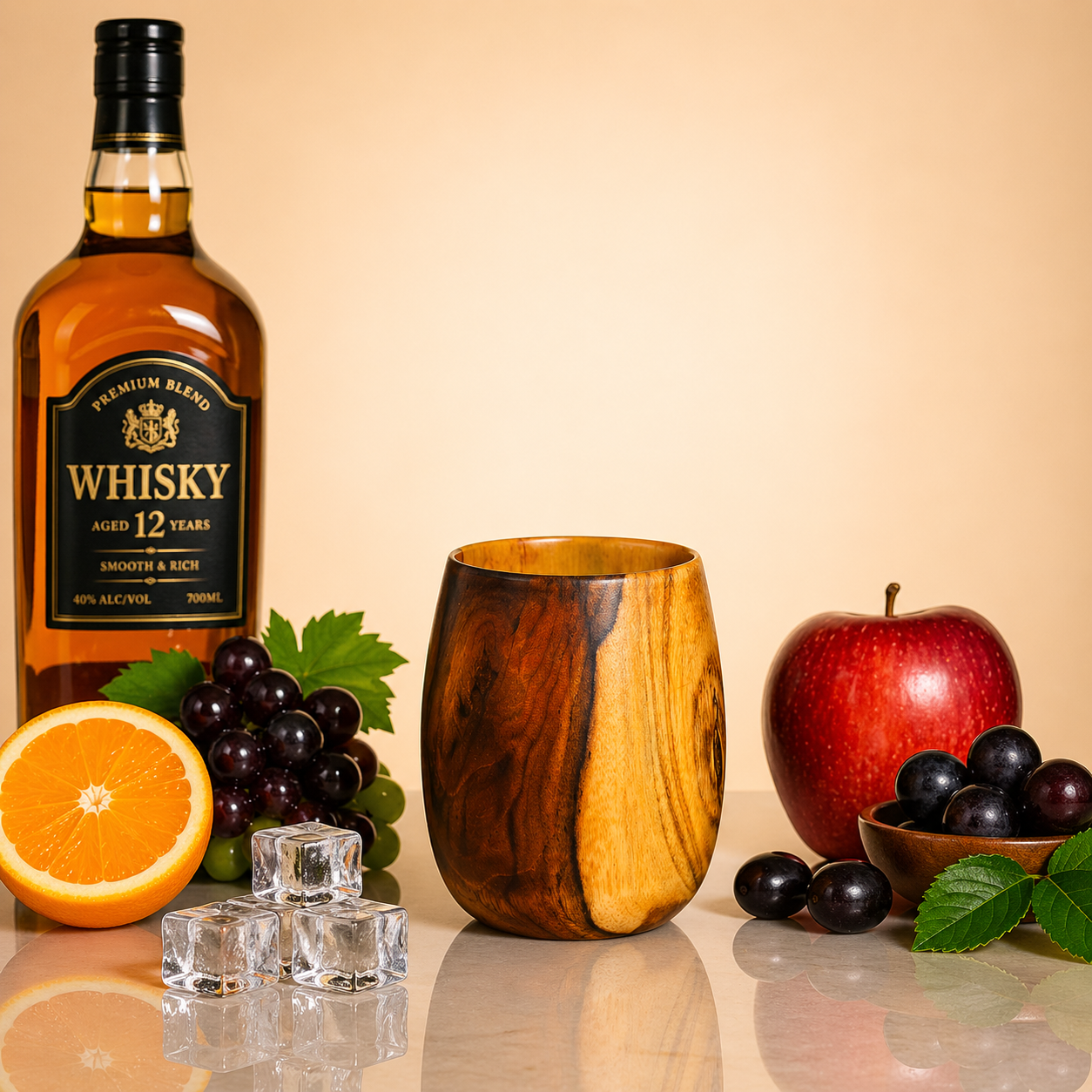 Wooden Glass Set – 250 ml (Set of 6)