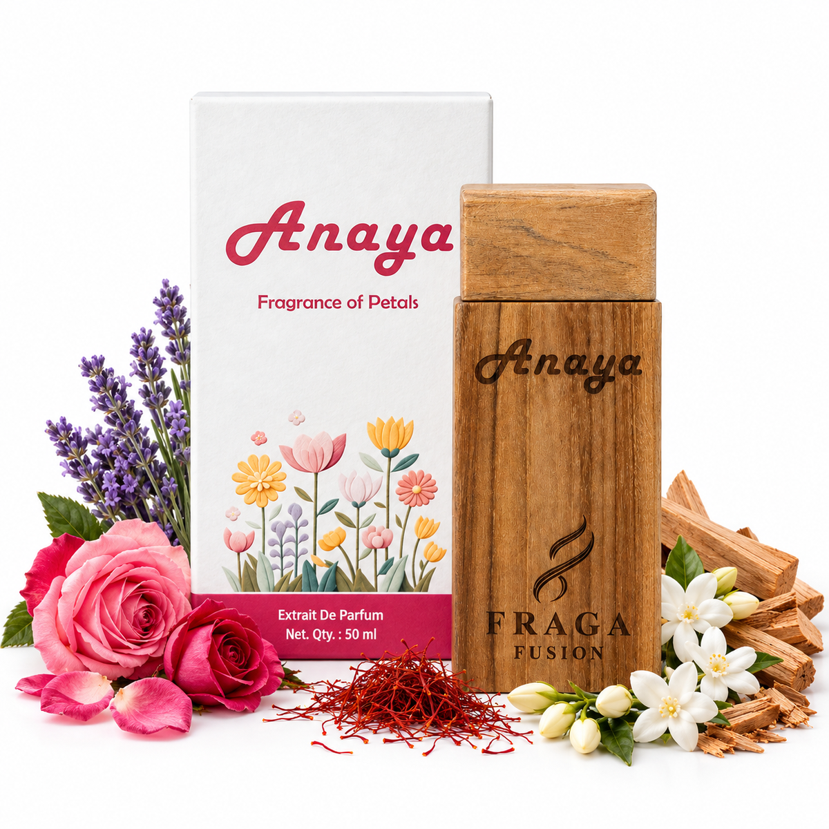 Fraga Fusion ANAYA Extrait De Parfum for Women | Luxury Floral Perfume | Rose, Jasmine, Lavender & Sandalwood | 50ml