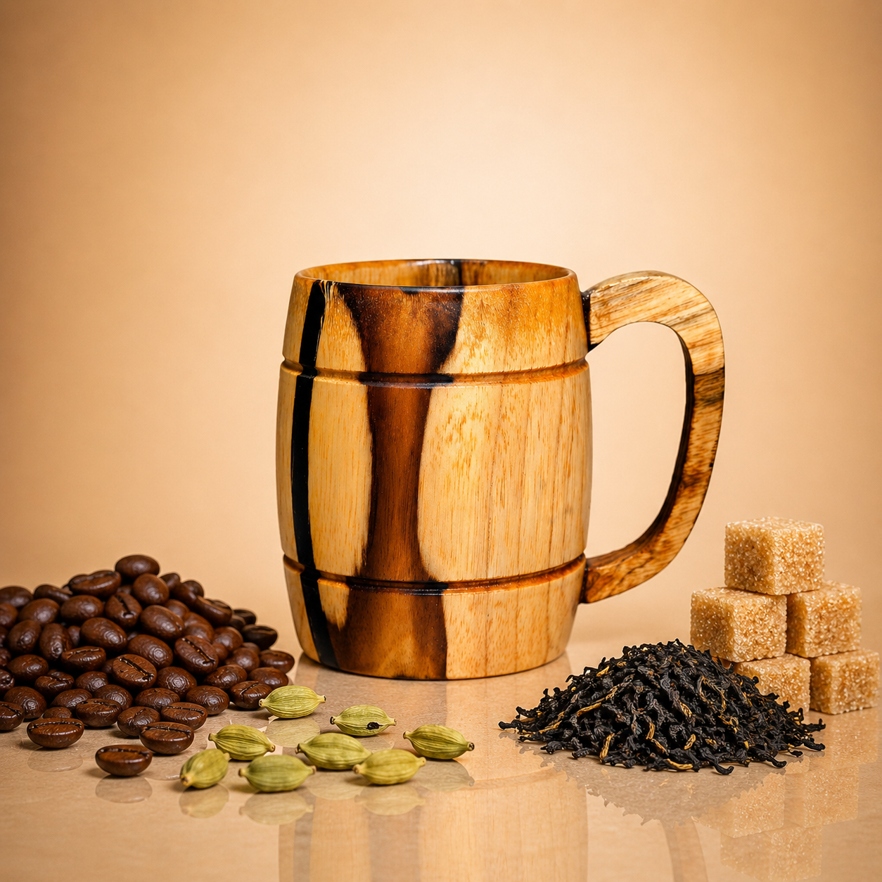 Wooden Coffee Mug Set – 250 ml (Set of 2)