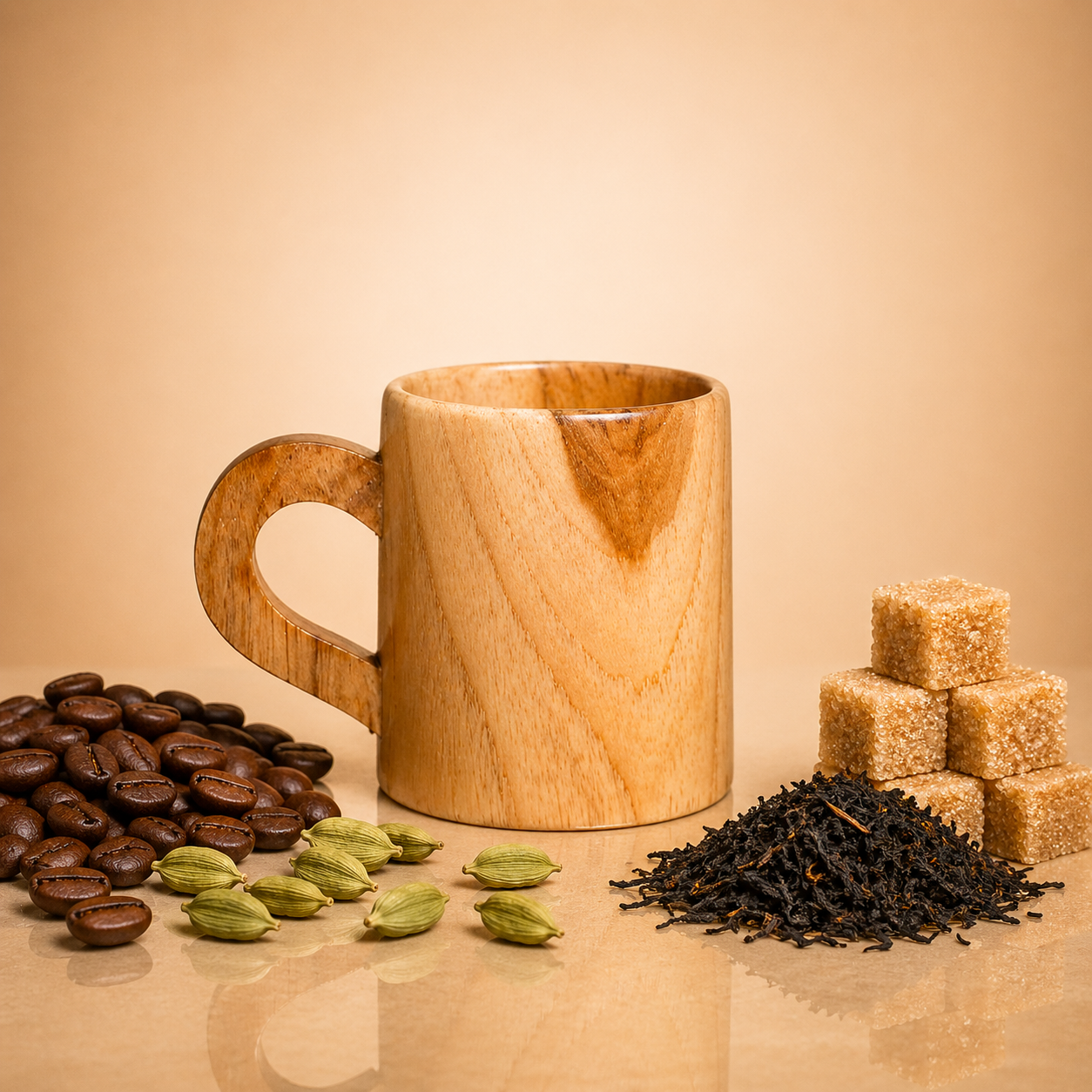 Wooden Tea Cup Set – 90 ml (Set of 6)