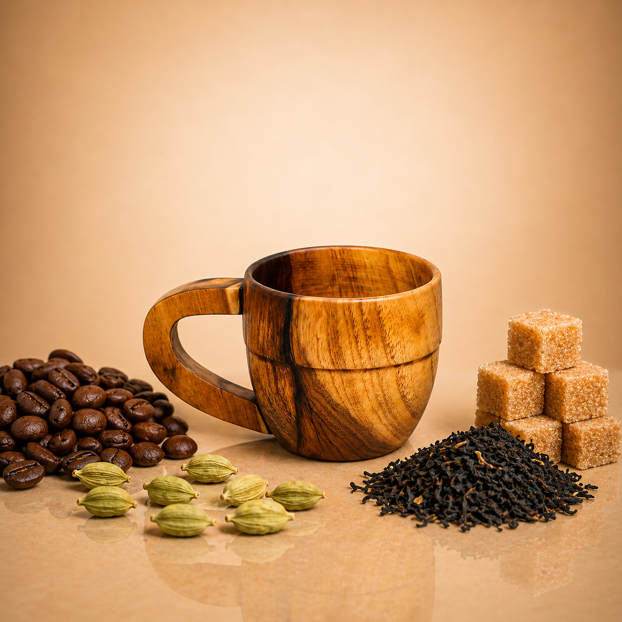 Wooden Tea Cup Set – 90 ml (Set of 6)