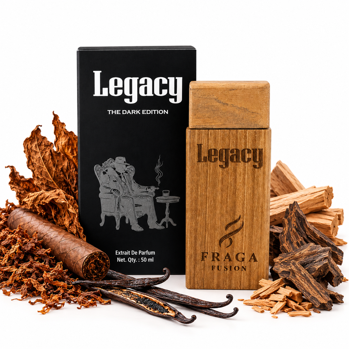 Fraga Fusion LEGACY Extrait De Parfum for Men | Luxury Oud, Tobacco & Vanilla Perfume | 50ml