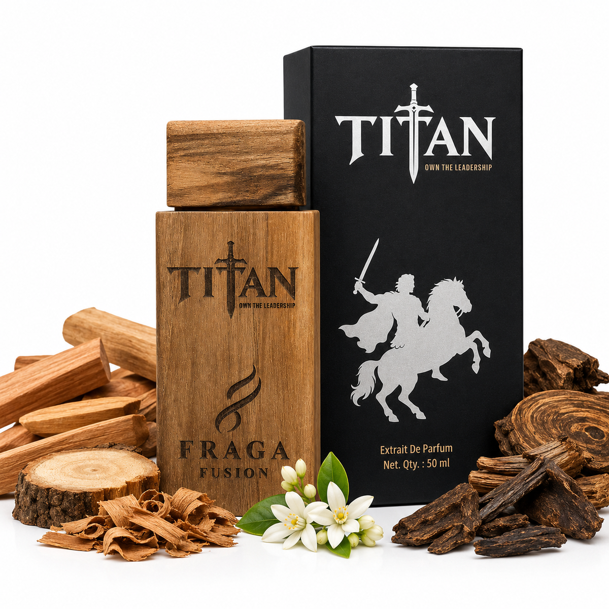 Fraga Fusion TITAN Extrait De Parfum for Men | Luxury Woody Oud Perfume | Sandalwood, Cedarwood & Neroli | 50ml