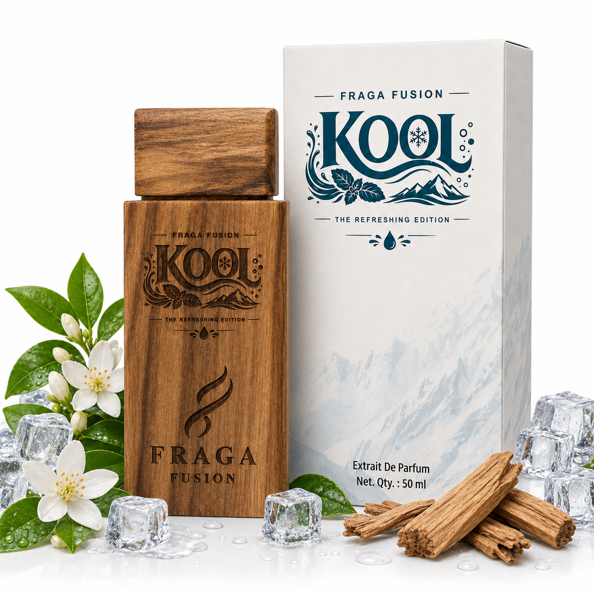 Fraga Fusion KOOL Extrait De Parfum | Luxury Fresh Aquatic Perfume | Neroli & Woody Notes | 50ml