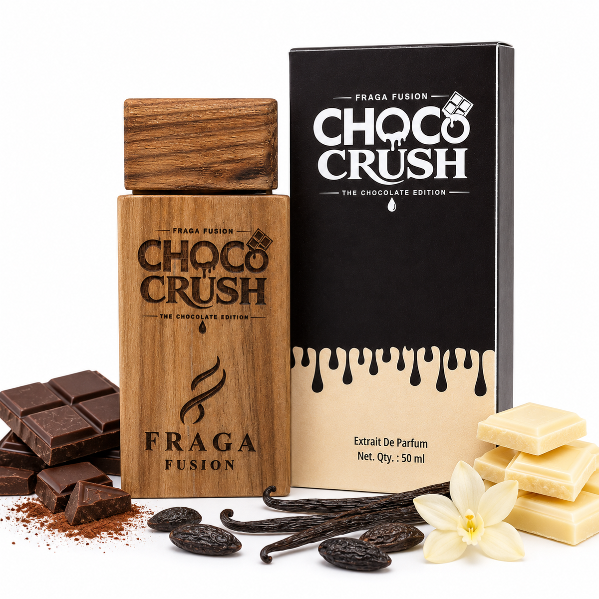 Fraga Fusion CHOCO CRUSH Extrait De Parfum | Luxury Gourmand Perfume | Chocolate, Vanilla & Tonka Bean | 50ml