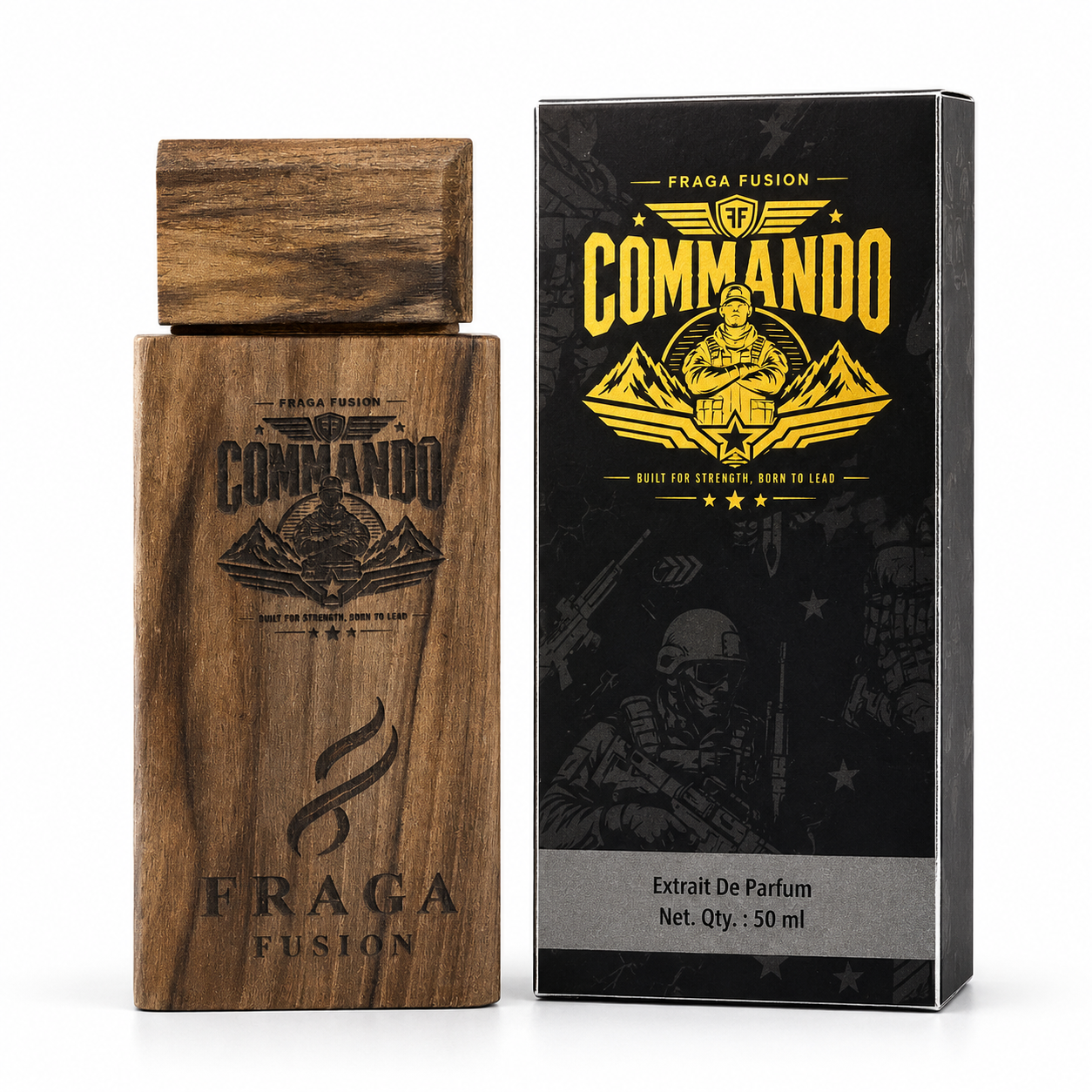 Fraga Fusion COMMANDO Extrait De Parfum for Men | Luxury Bold Woody Perfume | Apple, Cinnamon & Patchouli | 50ml by Fraga Fusion